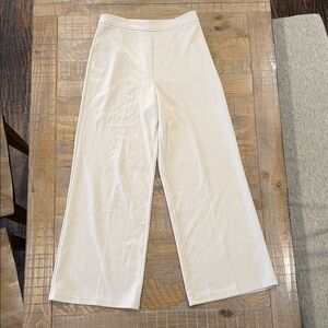 Cream Wide-Leg Pants and Matching Cream Zip-Up Top